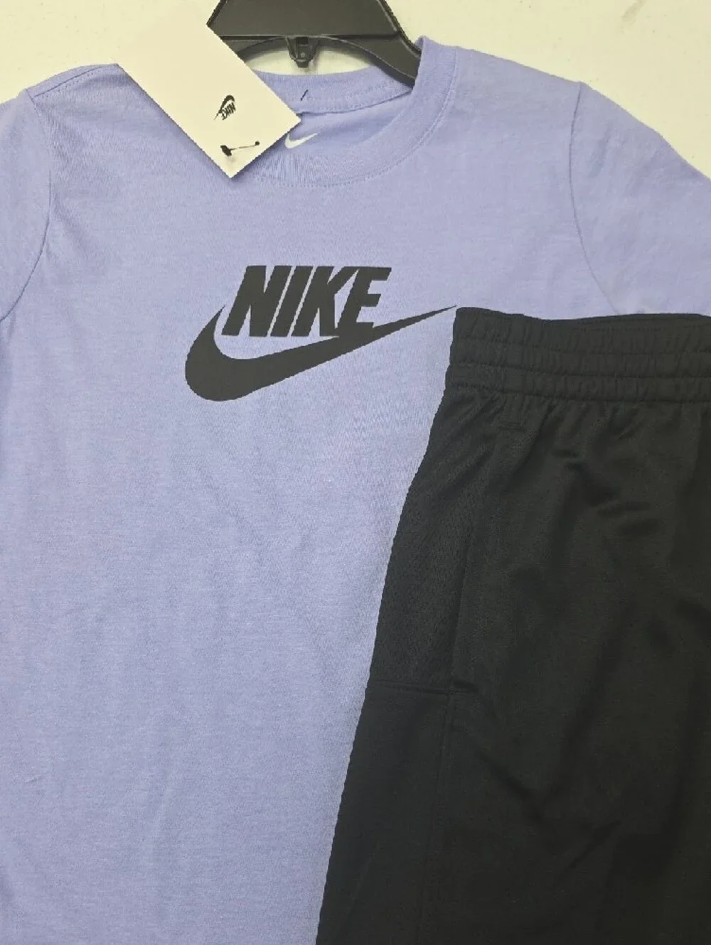 Nike Lavender Tee and Black Athletic Shorts Set - Picture 3 of 6